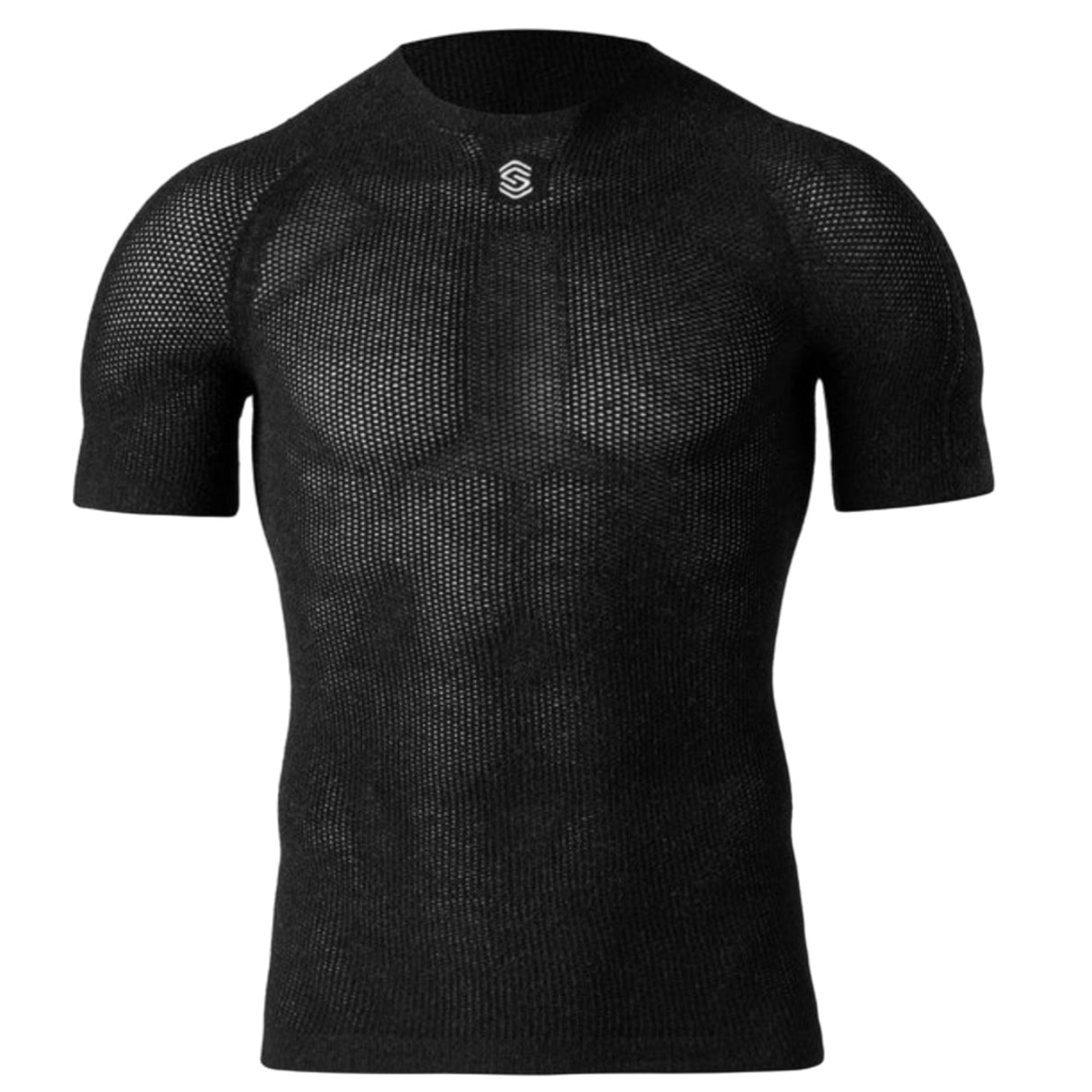 Maglia intima estiva Silverskin Primo manica corta Pearl Grey, vista frontale.