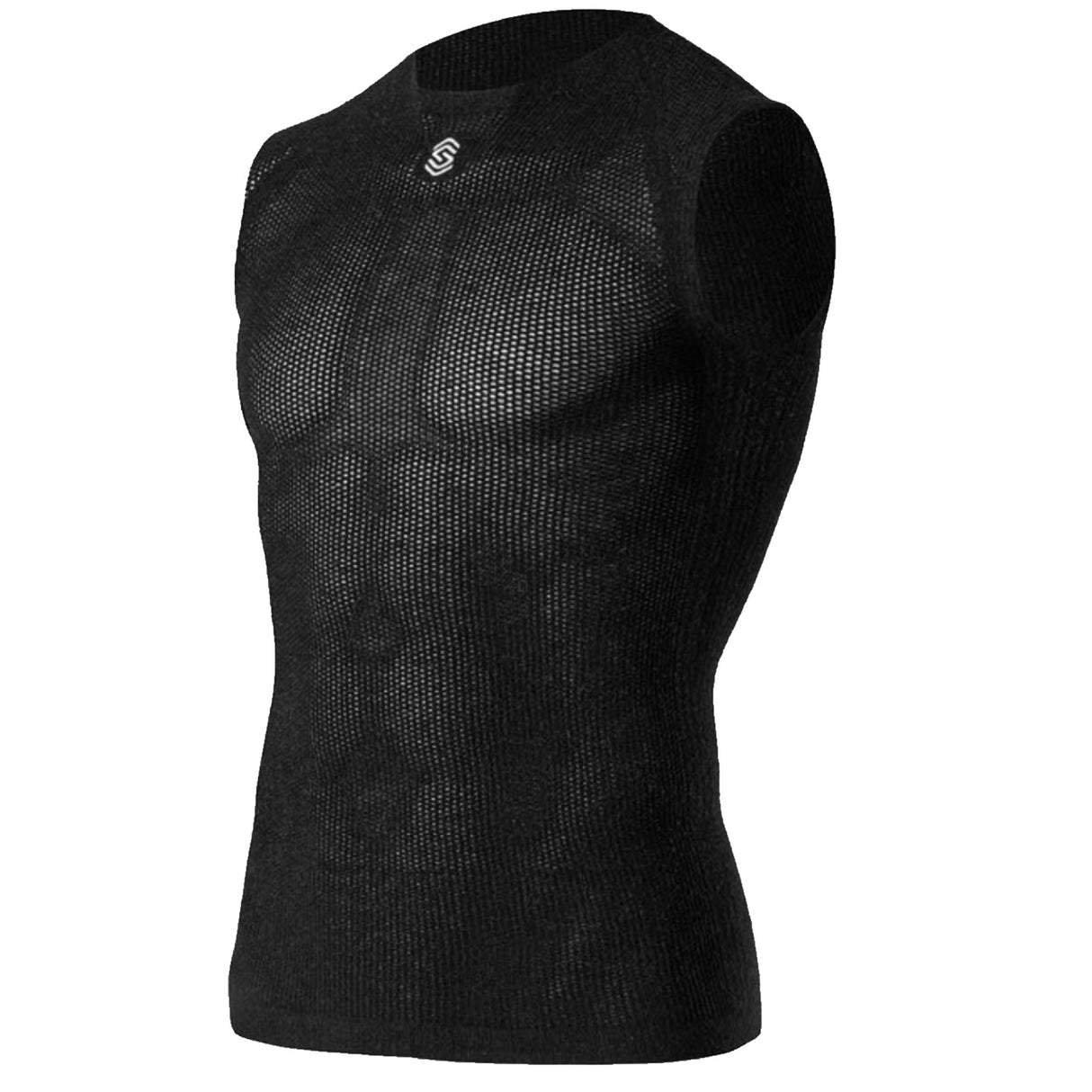 Dettaglio del tessuto DryWeave con fibre d'argento della maglia Silverskin Primo, per massima traspirabilità.