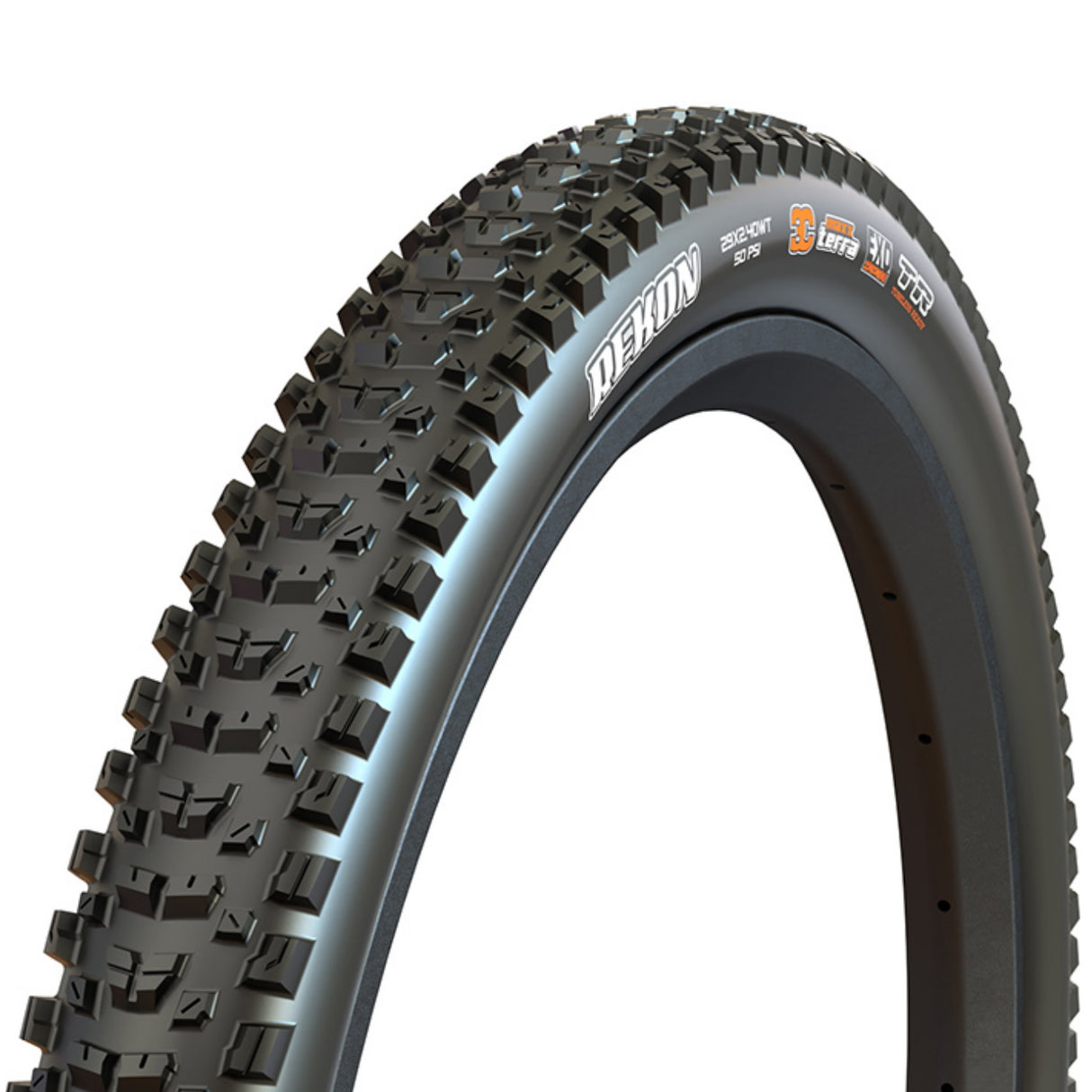 Copertone Maxxis Rekon dettaglio tasselli laterali a forma di L e centrali