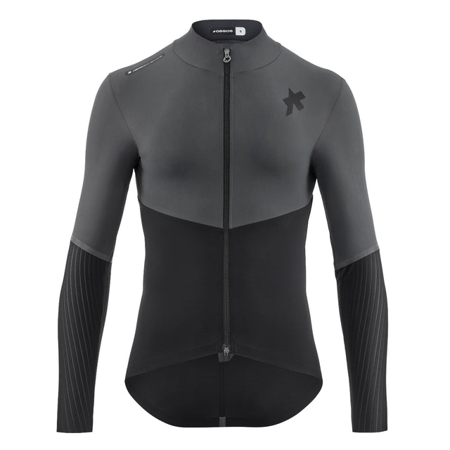 Giacca Assos Equipe RS Alleycat Shell Jacket S11 tessuto riflettente Silver Haze.