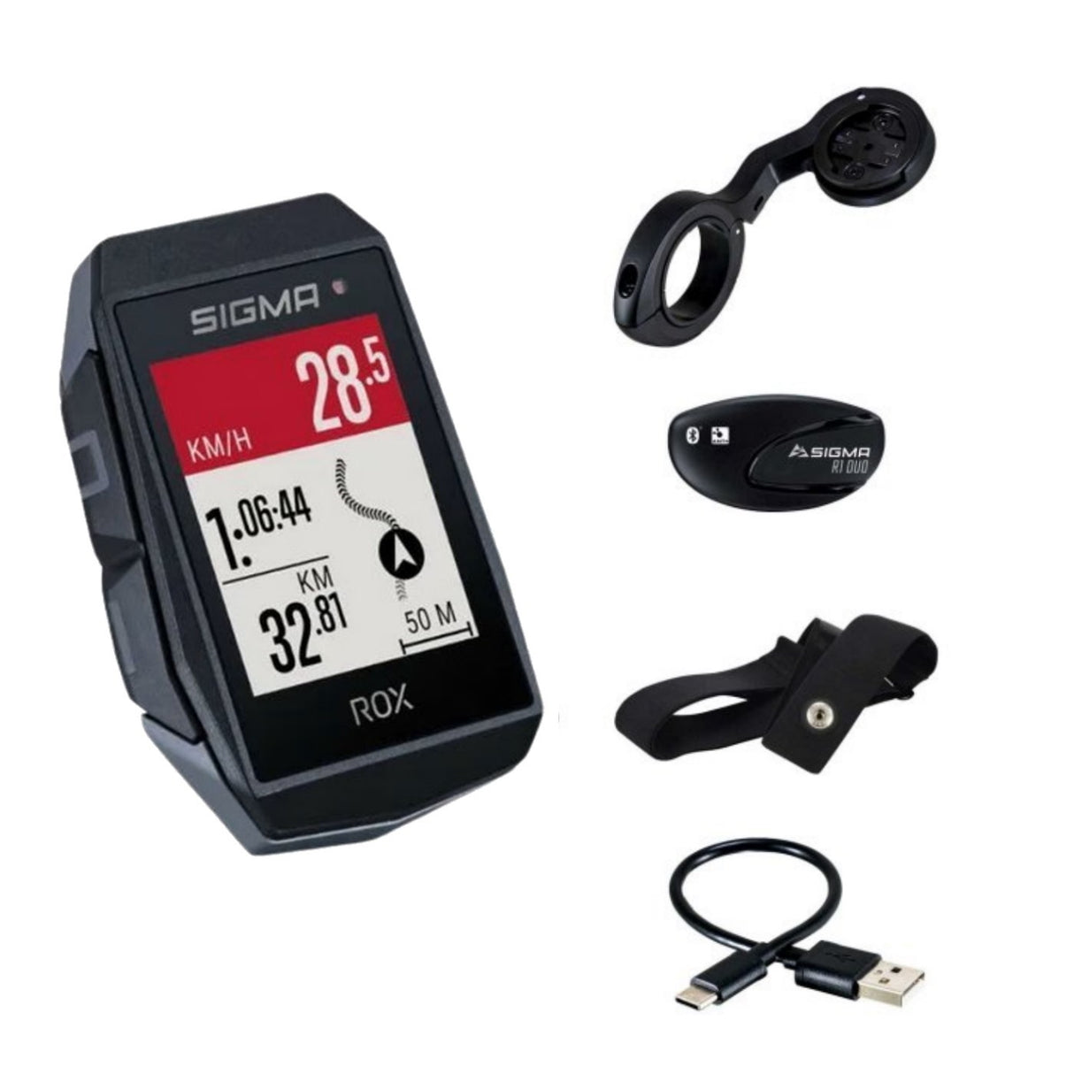 Ciclocomputer Sigma Rox 11.1 Evo + Fascia Cardio