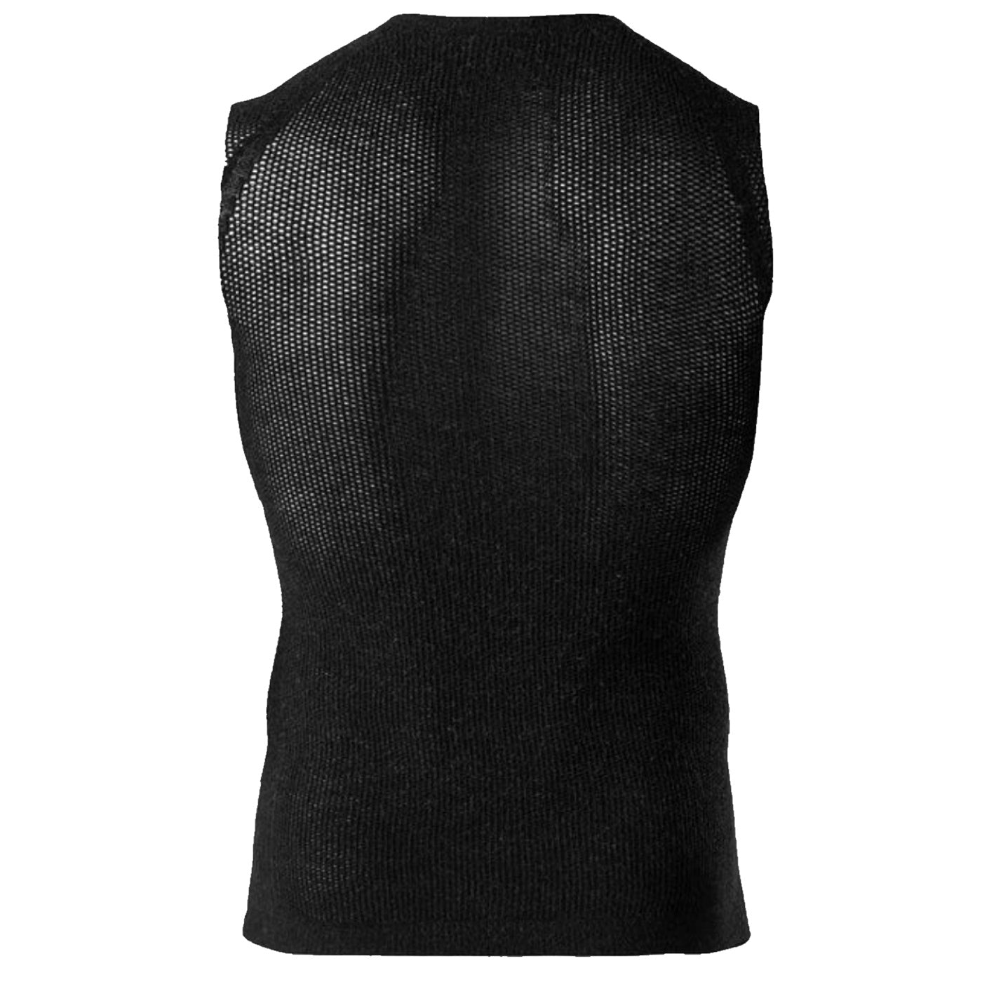 Retro della maglia smanicata Silverskin Primo che mostra la struttura traspirante senza cuciture con fibre d'argento.