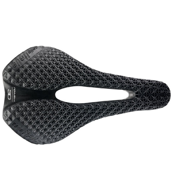 Sella Selle Italia Novus Boost Evo 3D dettaglio copertura stampata 3D e binari carbonio