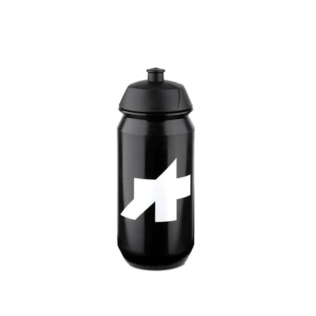 Borraccia Assos Signature 500ml in materiale flessibile nero.