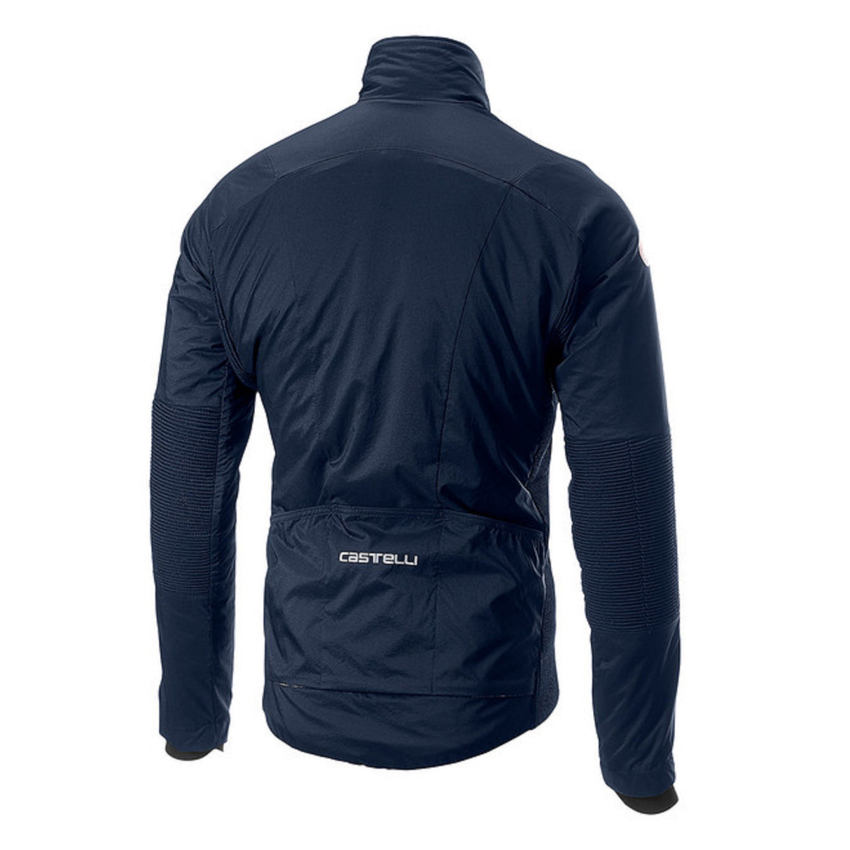 Retro della Giacca Elemento Lite di Castelli che evidenzia il design non aderente e le tasche posteriori per l'equipaggiamento.