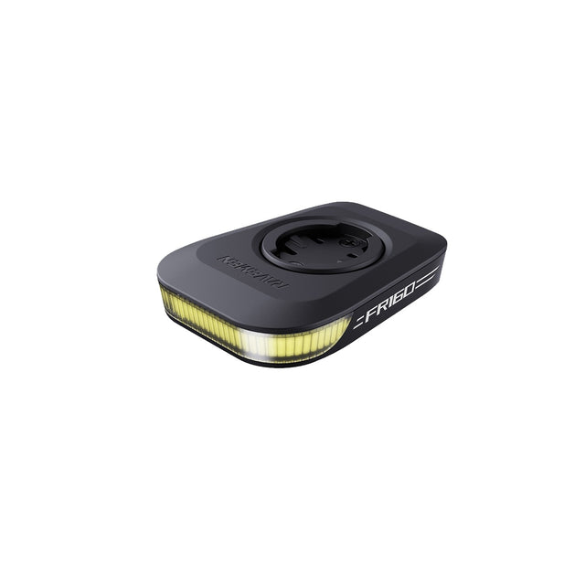 Luce anteriore Ravemen FR160 dettaglio montaggio supporto Garmin