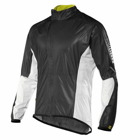 Giubbino antipioggia ciclismo Mavic Cosmic Pro H2O Jacket nero leggero compatto impermeabile antivento alta visibilità.