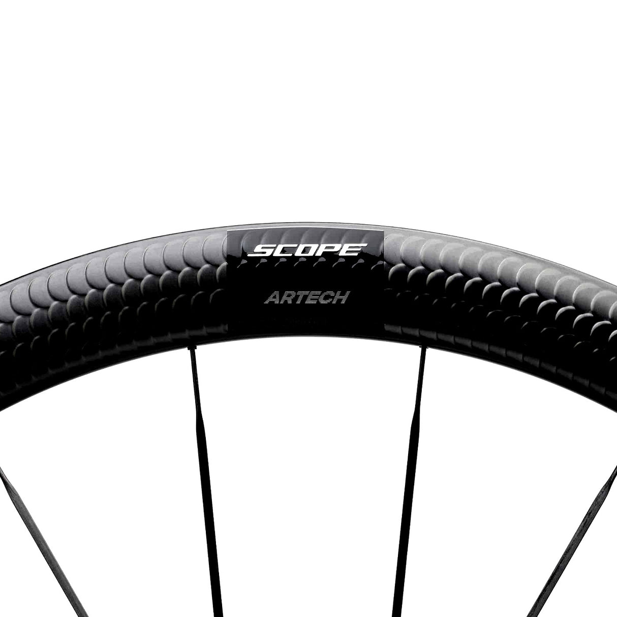 Ruote Scope Artech 4.A con profilo in carbonio biomimetico e mozzi Diamond Ratchet.